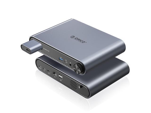 10 in 1 USB-C Docking Station with M.2 NVMe/SATA SSD Enclosure, 10Gbps USB 3.2, 480Mbps USB 2.0, HDMI 4K@60Hz, 100W PD, RJ45 Ethernet, 3.5mm Audio.