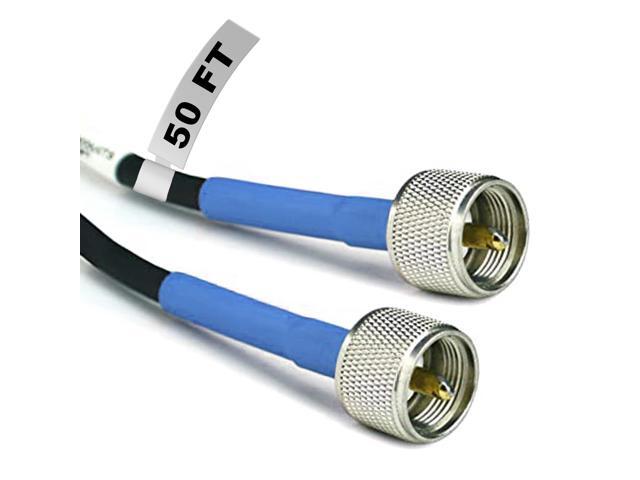 ECP Cable Experts RG-8X Coax Cable - 50 FT PL259 M/M Connectors - Heavy Duty Indoor/Outdoor Weatherproof Jumper Cables - CB, Ham Radio, Short Wave...