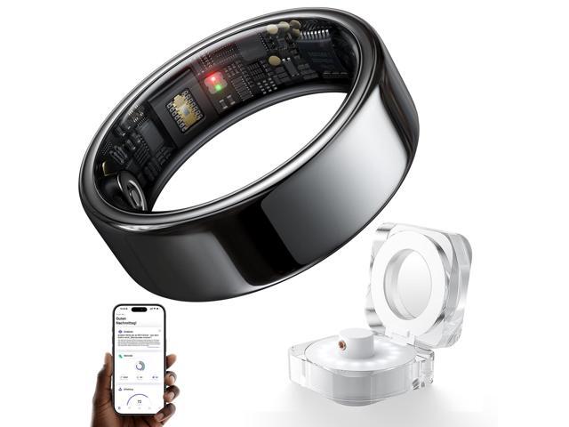 AI Smart Ring for Men & Women, No Subscription Fitness & Health Tracker, Sleep Tracking & Stress Insights, Heart Rate & SpO2, 5ATM Waterproof,...