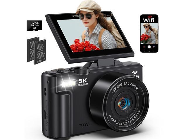 5K Digital Camera for Photography, 75MP WiFi Vlogging Camera for YouTube, 18X Zoom UHD Autofocus, 3' 180° Flip Screen, Video Camera with 32GB SD...