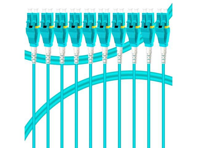Uniboot LC to LC OM3 10PACK, 2m (6ft) Fiber Patch Cable, 10GB/Gigabit Multi-Mode Jumper Duplex 50/125m LSZH Fiber Optic Cord for SFP Transceiver