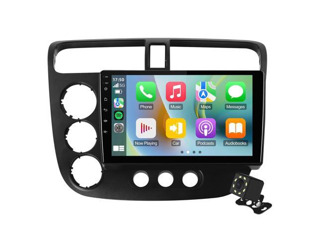 Double Din Linux Car Stereo for Honda Civic 2000-2005 with 9 Inch Touchscreen Radio Built-in Wireless Carplay/Android.