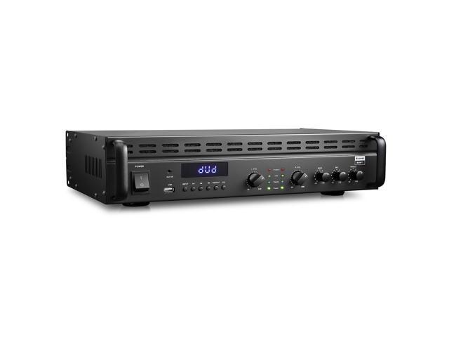 Power Amplifier, 2 Channel Audio Amplifier with Bluetooth 5.3, EQ Controls, 100W RMS and 225W @4 Bridgeable, Versatile Inputs, for Home Party, Live...