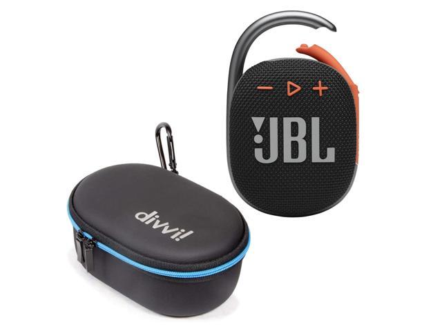 Clip 4 Portable Bluetooth Speaker (Black/Orange) + Bundle with divvi! Protective Hardshell Case (Black)