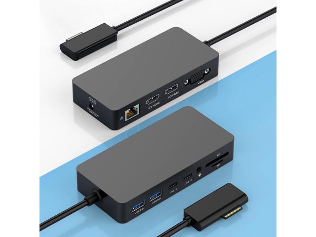 Surface Docking Station Triple Displays Dual HDMI + VGA with Power Adapter,12 in 1 Surface Dock 2 for Microsoft Surface Pro...