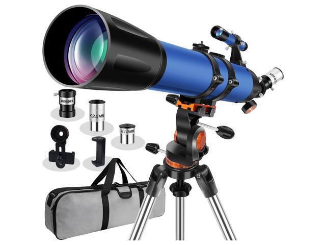 Telescope for Adults High Powered 90mm Aperture 800mm,Refractor Telescopes for Astronomy Beginners with AZ Mount Tripod,Phone Adapter,Carry Bag...