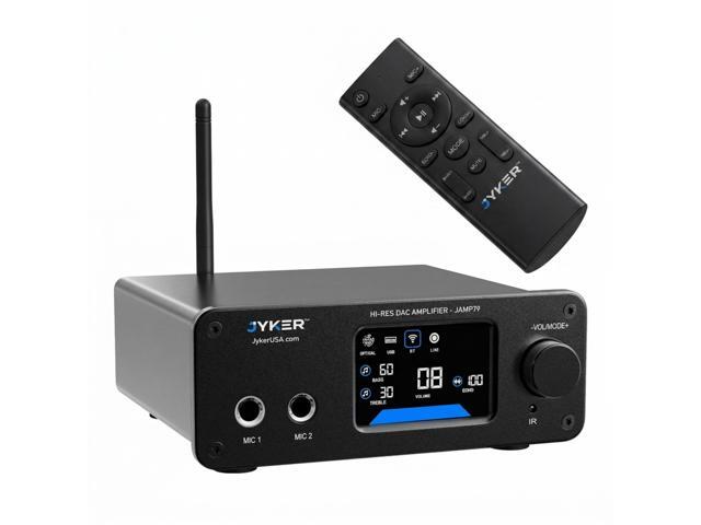 Hi-Fi DAC Stereo Amplifier w/Bluetooth 5.2-2 Channel Class D TPA3116 x2 ES9023 Audio Amp for Passive Speakers, AUX/SUB Outputs, Opt/USB/MIC/RCA...