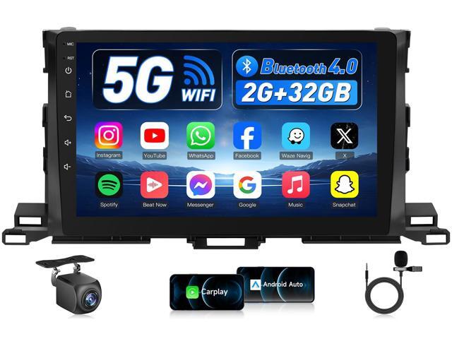 4Core+32G ROM Car Radio for Toyota Highlander 2014-2019 CarPlay Android Auto: 5G WiFi Stereo 10.2 Inch Touch Screen 1280x800 IPS HD Touchscreen...