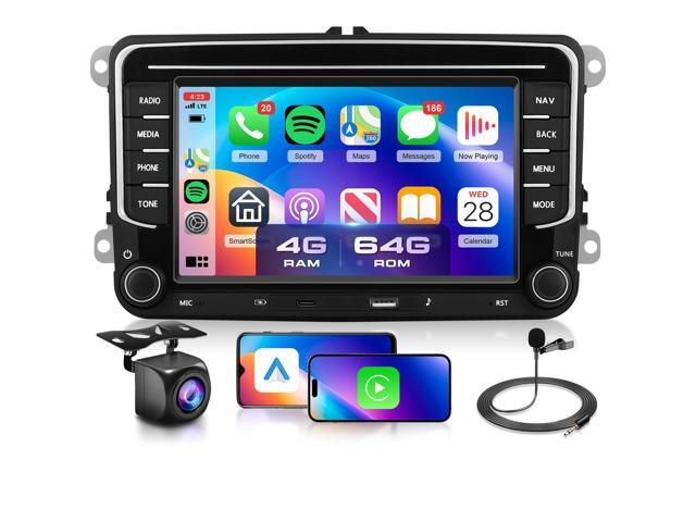 4G+64G Car Radio Stereo for VW Jetta Tiguan Golf Passat MK5 MK6 Seat, 7inch IPS Touch Screen/USB Type-C/Android 15/Wireless CarPlay/Android.