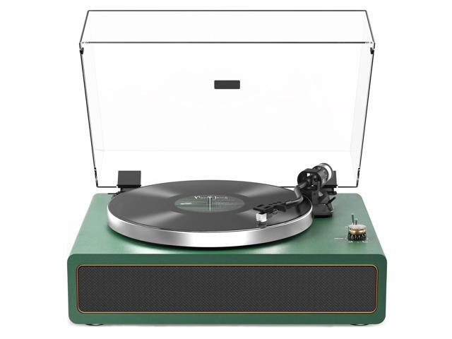 Turntable Record Player with Built-in Speakers, Vinyl Record Player Support Bluetooth Playback Auto Stop 33 & 45 RPM Speed RCA Line Out AUX in...
