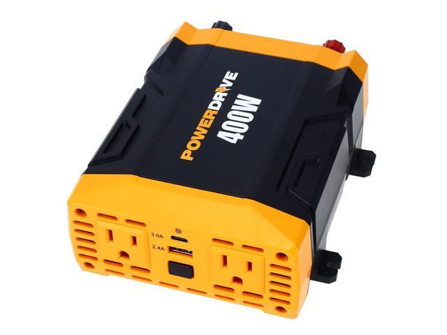 PWD400 400 Watt Power Inverter 12v DC to 110v AC with 2 Outlets and 2 Ports