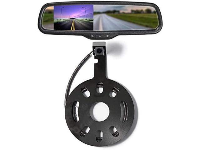 Rear View Mirror Camera with 4.3 Monitor for Jeep Wrangler Rubicon Sahara Sport Unlimited Spare Tire Mount Wheel Mounting Reverse Backup Cam for...