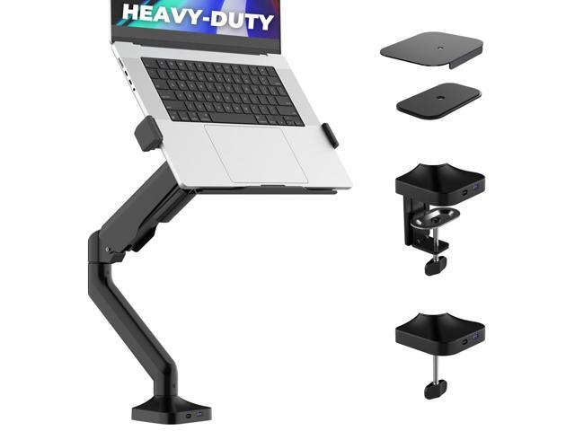 Elevate Pro - Heavy-Duty Standing Laptop Mount for Desk (11'-17.3' - max. 26lbs) Fully Adjustable Gas Spring Arm Stand - Clamp & Grommet Base -...