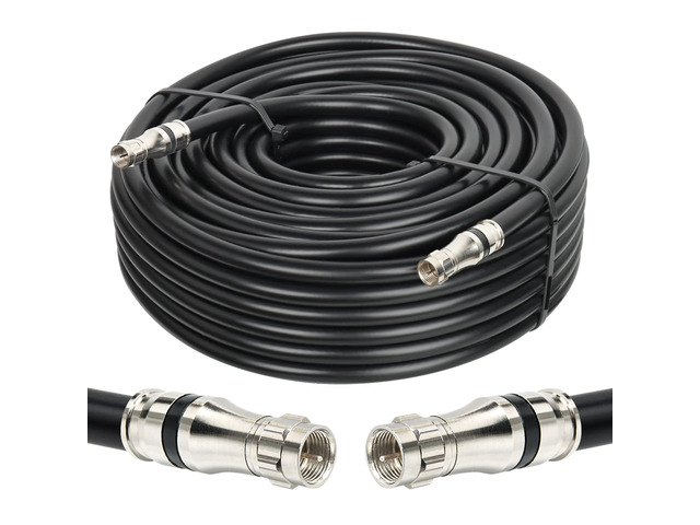 RG11 Coaxial Cable 100ft,Low Loss 14AWG RG11 Coax Cable 75ohm with F Type Connector High Definition for CATV,Satellite Dish,VHF/UHF,Radio,TV Antennas