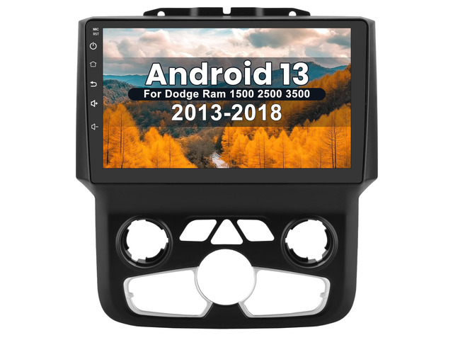 [4Core 64GB] Car Stereo for Dodge Ram 1500 2500 3500 2013-2018 Automatic AC, Android 9' Touch Screen Ram 1500 Radio Upgrade with CarPlay Android...