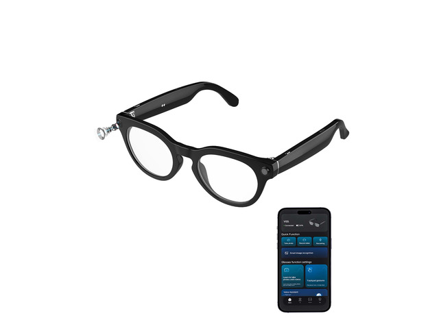 AI Smart Glasses with 8MP Camera, Continuous 12-Min 1200P Video Recording, Real-Time Translation & Voice Assistant, Open-Ear Bluetooth Audio for...