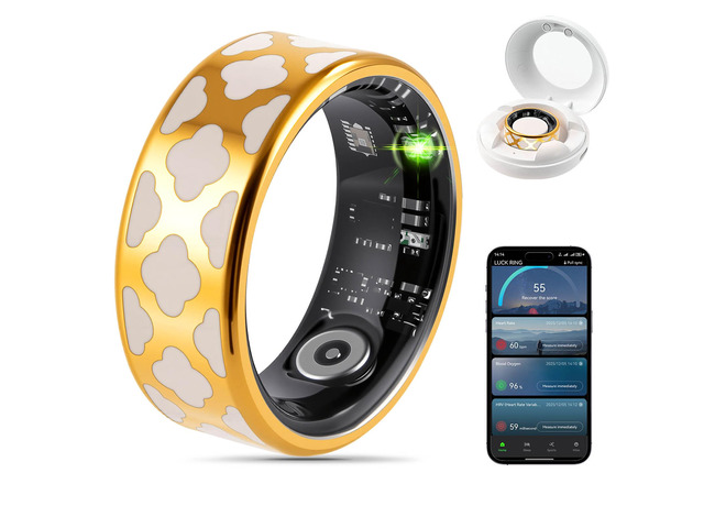 Smart Health Ring for Women Men: Fitness Tracker Ring with Heart Rate,Blood Oxygen,Sleep Monitor,Stress,Steps Counter,IP68 Waterproof for iOS &...