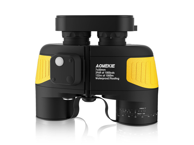 7x50 Waterproof Marine Binoculars for Adults with Rangefinder Compass BAK4 Prism FMC Lens for Birdwatching Hunting Boating Fishing Water...