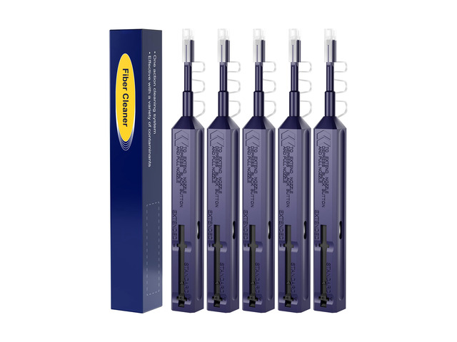 5 Pack LC/MU Fiber Cleaning Pen One Click Fiber Optic Cleaner for 1.25mm Adapters Male/Female Repeatedly Reliable