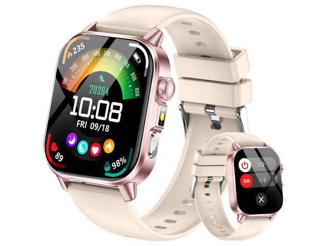 Smart Watch for Men Women, Health Fitness Tracker with 24/7 Heart Rate Blood Oxygen Blood Pressure Sleep Tracking, Bluetooth Calls, 450mAh Battery,...