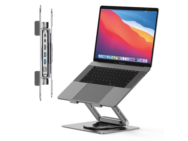 Laptop Docking Station Stand for MacBook Pro/Air/Dell/HP/Surface/Lenovo, Mac Docking Station with 4K HDMI, USB 3.0, RJ45, PD 3.0, USB C Laptop...