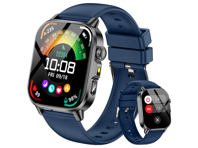 Smart Watch for Men Women, Health Fitness Tracker with 24/7 Heart Rate Blood Oxygen Blood Pressure Sleep Tracking, Bluetooth Calls, 450mAh Battery,...
