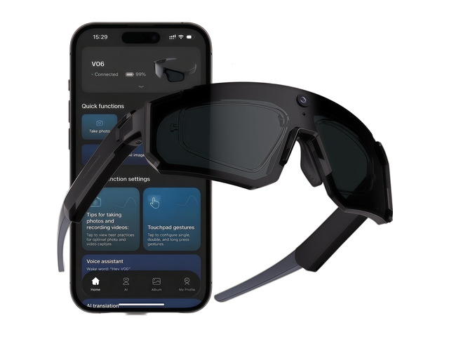 Sport AI Smart Sunglasses with 4K POV Camera Audio & Video, Real-Time Translation, AI Voice Assistant, Internal Storage, Unisex for Cycling &...