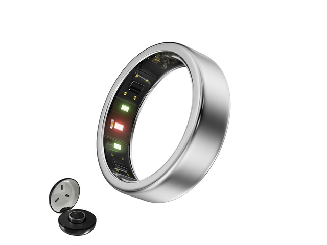 Smart Ring for Women & Men, Titanium Sleep & Heart Rate Tracker with SpO2 Monitoring, Ultra-Light Fitness Ring, No SubscriptionSilver 9