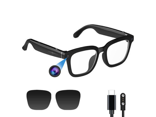 AI smart Camera Glasses: HD 1080P Video Recording and Photo Taking, Translation, Assistant Conversation, Suitable for Outdoor and Indoor, Cycling,...