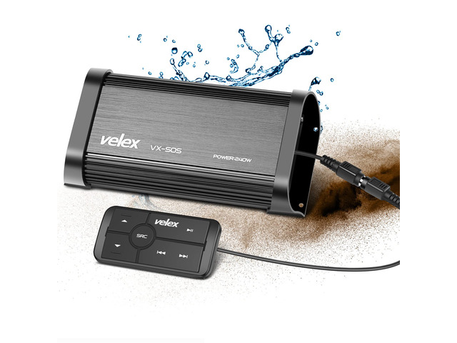 Marine Bluetooth Amplifier Waterproof Class D Amp UTV Amp 4 Channel with Controller for Boat Golf Motorcycle Hidden Installation