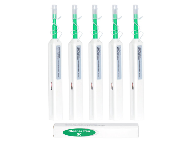 5 Pack Fiber Cleaning Pen SC/ST One Click Fiber Optic Cleaner Reusable For 2.5mm Male/Female Adapters Reliable