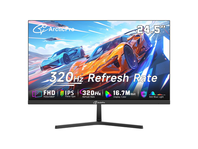 24.5 inch 320Hz/300Hz/240Hz Gaming Monitor, FHD 1080p Computer Monitor, 1ms, IPS Panel, Adaptive sync, NTSC 85%, sRGB 120%, Ultra Slim, DP x2, HDMI...