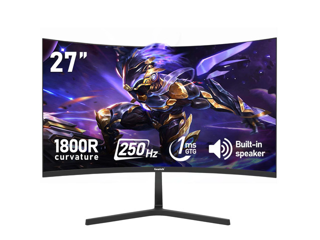 27 Inch PC Computer Screen,1800R Curved Gaming 250Hz Monitors, FHD 1080p 1ms, Freesync, 98% sRGB,Built-in Speaker, HDMI2.0DisplayPort, Compatible...