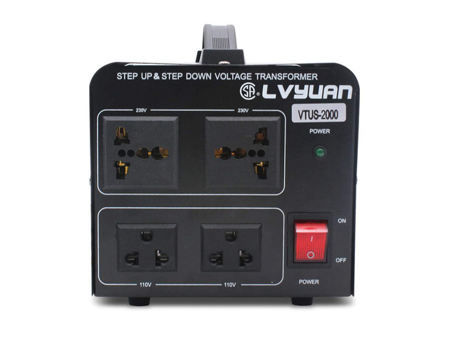 Voltage Transformer Converter 2000 Watt Step Up/Down Convert from 110-120 Volt to 220-240 Volt and from 220-240 Volt to 110-120 Volt with 2 US...