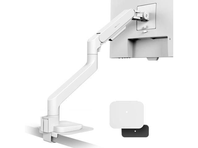 BSH02 Ergo Monitor Arm -Gas Spring Monitor Stand for Up to 45'' & 44lbs Screens, Heavy Duty, Quick Installation, No Sagging, Top Clamp and Grommet...