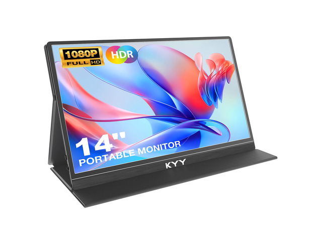 Portable Monitor 14' FHD 1080P - Ultra-Slim Portable Laptop Monitor Computer Display with Type-C HDMI Speakers for Laptop PC Phone Mac PS4 PS5 Xbox...