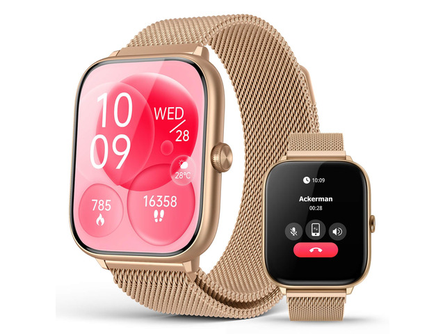 Smart Watch for Women with Blood Pressure Monitor, 2.06' AMOLED Display, IP68 Waterproof Fitness Tracker, 118 Sports Modes, Heart Rate/SpO2/Sleep...