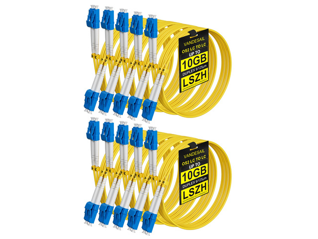 OS2 LC to LC Fiber Patch Cable, 1G/10GB Single-Mode SMF Fiber Optical Patch Cable, Duplex 9/125µm LSZH for Optical Communication Equipment...