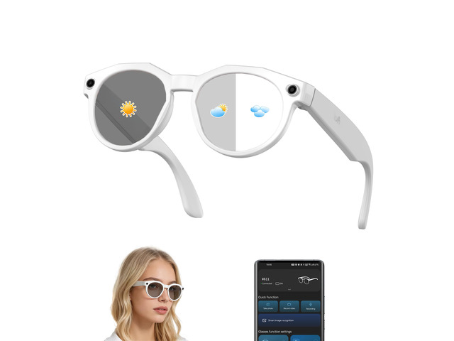 AI Smart Glasses with Camera, 1080P HD POV First-Person View Video Recording and Translator, AI Object Recognition, Bluetooth Audio, 290mAh...