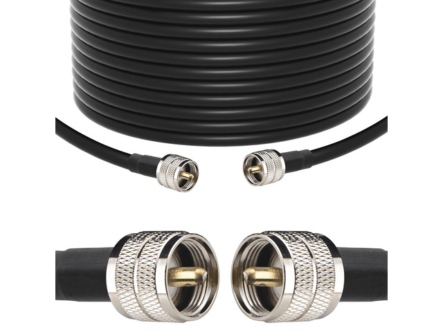 RG213 Coaxial Cable 75FT - CB Coax Cable PL259 Ultra Low Loss 50ohm RG-213 UHF PL-259 Coax Cable Male to Male, for Ham Radio CB Radio Antenna