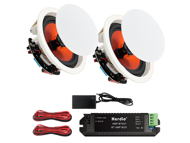 4 Inch Bluetooth Ceiling Speakers Max Power 240 Watts 2 Way Flush Mount in Wall Speaker Great for Bathroom, Kitchen,Living Room,Office(1 Pair)