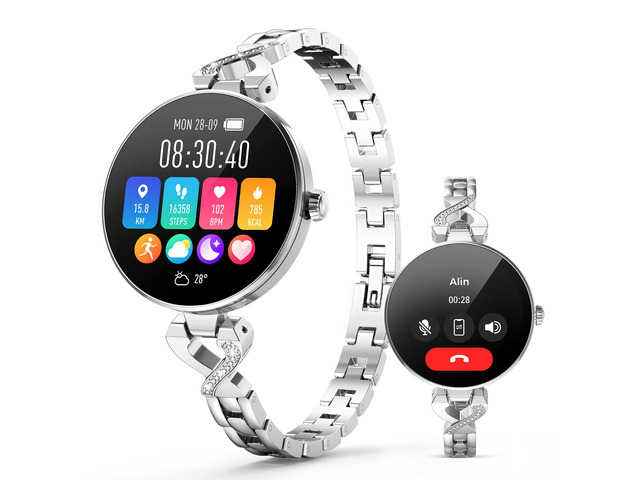 Smart Watches for Women, Answer/Make Call, 1.04'' AMOLED, 24H Sleep Tracker, Fitness Tracker with Heart Rate/Blood Pressure/SpO2/Stress Monitor,...