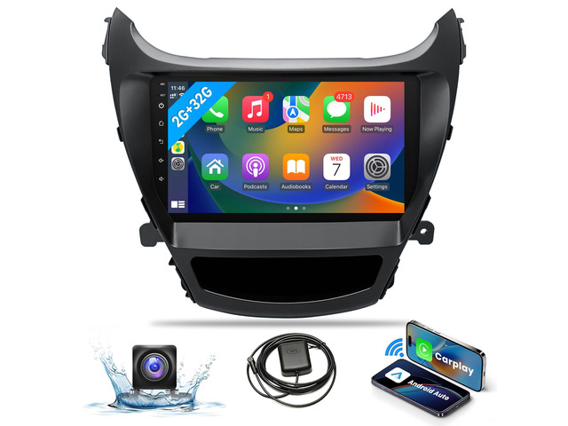 2+32G Android Car Stereo for Hyundai Elantra 2014 2015 2016 Radio Support with Wireless Apple Carplay Android Auto, 9'' Touchscreen in-Dash...