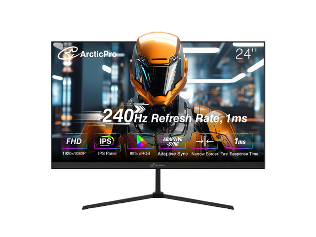 24 inch Gaming Monitor 240Hz, FHD 1080p, IPS Panel, 1ms Response Time, Adaptive sync, PC Computer Monitor, 3-Sided Frameless, Ultra Slim, 120%...
