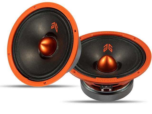 MX80E2 Loudspeaker 8 Inch Midrange 640 Watts 4 Ohms Orange Bullet, Premium Quality Audio Door Speakers for Car or Truck Stereo Sound System, Orange...