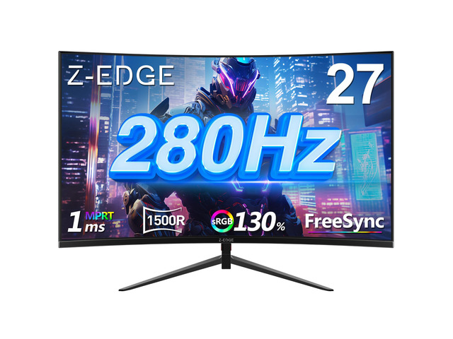Z-Edge 27 inch Curved Gaming Monitor, FHD 1080P 240Hz 280Hz Curved 1500R Computer Monitor, Fast MPRT 1ms, FreeSync, Low Blue Light, 350nits, 16.7M...