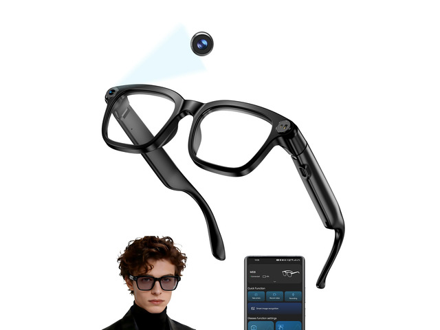AI Smart Glasses with Camera, 1080P HD POV First-Person View Video Recording and Translator, AI Object Recognition, Bluetooth Audio, 290mAh...