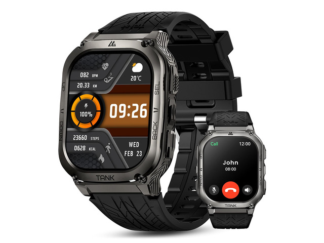 Smart Watch, 60 Days Extra-Long Battery, 50M Waterproof, Rugged Military Bluetooth Call(Answer/Dial Calls), 2.0' Ultra Large HD Display, AI Voice...