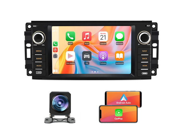 4Core 64GB ROM Car Radio Stereo for Dodge Ram 1500 2500 3500 2009-2012 Jeep Wrangler 2007-2018 Avenger Challenger, 7 Inch Touch Screen with...