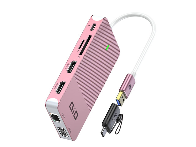 USB Docking Station USB C HUB USB 3.0 to Dual HDMI VGA Adapter Triple Display USB C Laptop Docking Station Dual Monitor HDMI Splitter Extender...